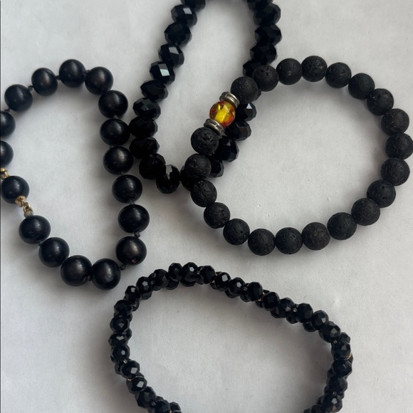 Set of Black Beaded Bracelets - Picture 7 of 7